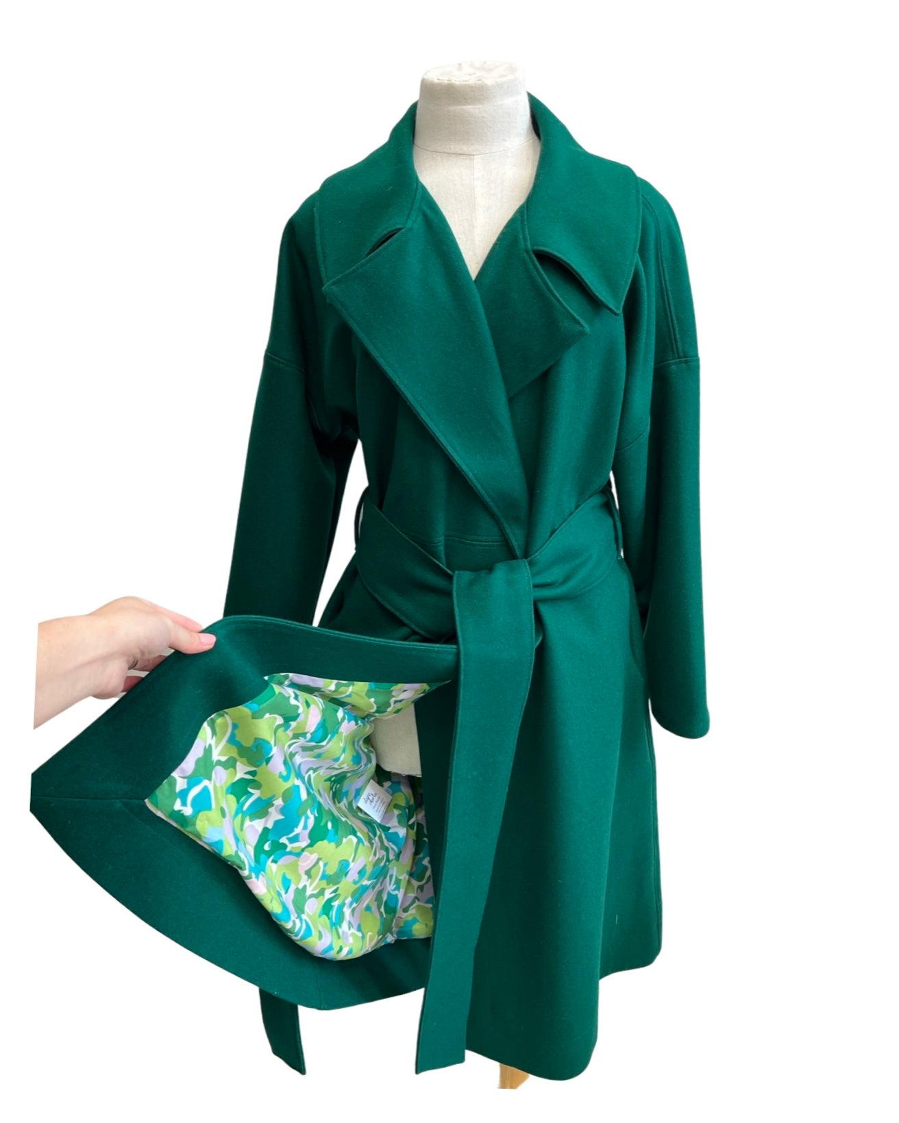 Wool Blend ‘Niki’ Coat - Emerald Green