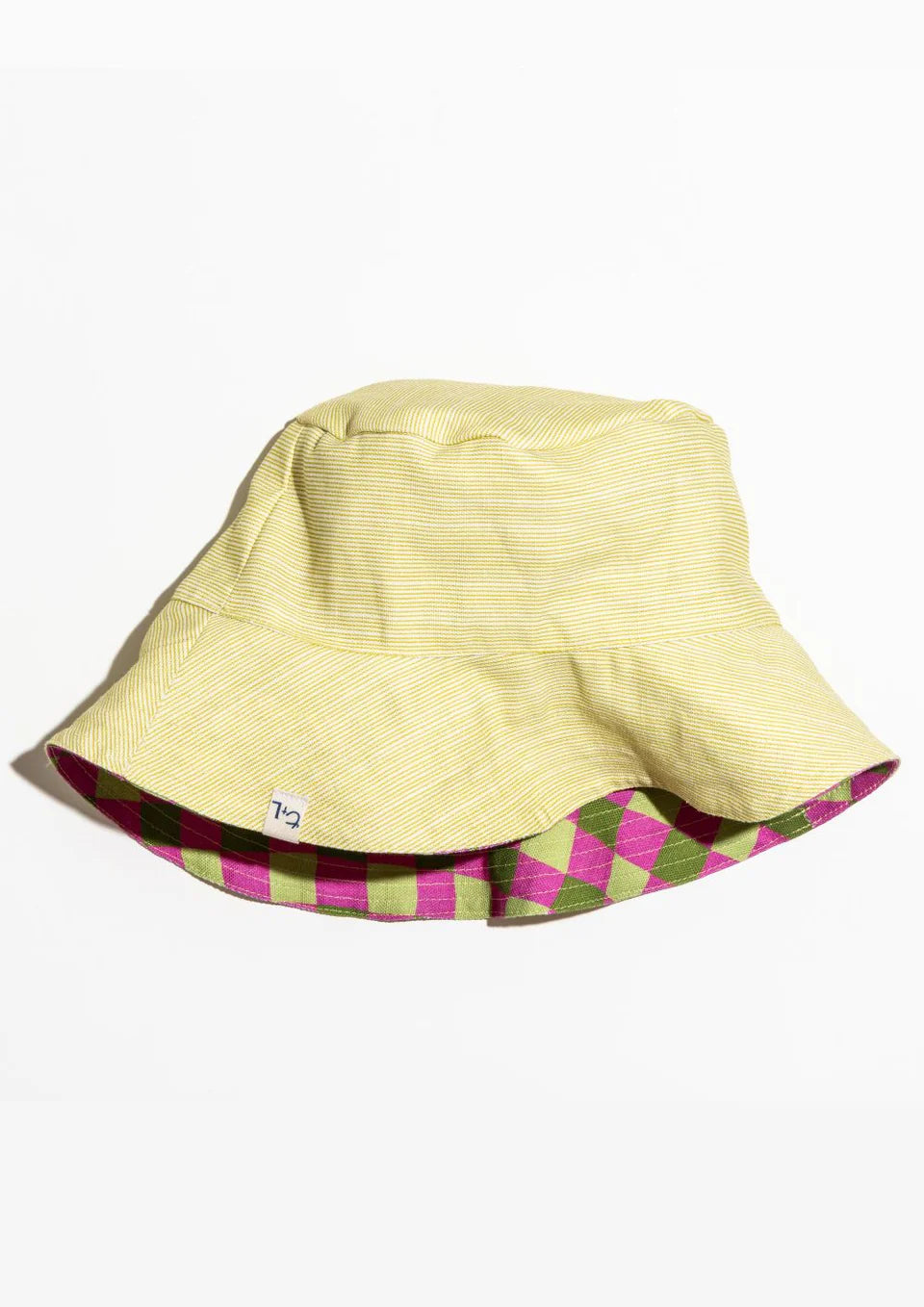 Bucket Hat - Thin Pin Citrus / Handrawn Check Citrus