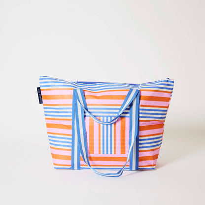 Medium Zip Tote Bag - Capri Stripe