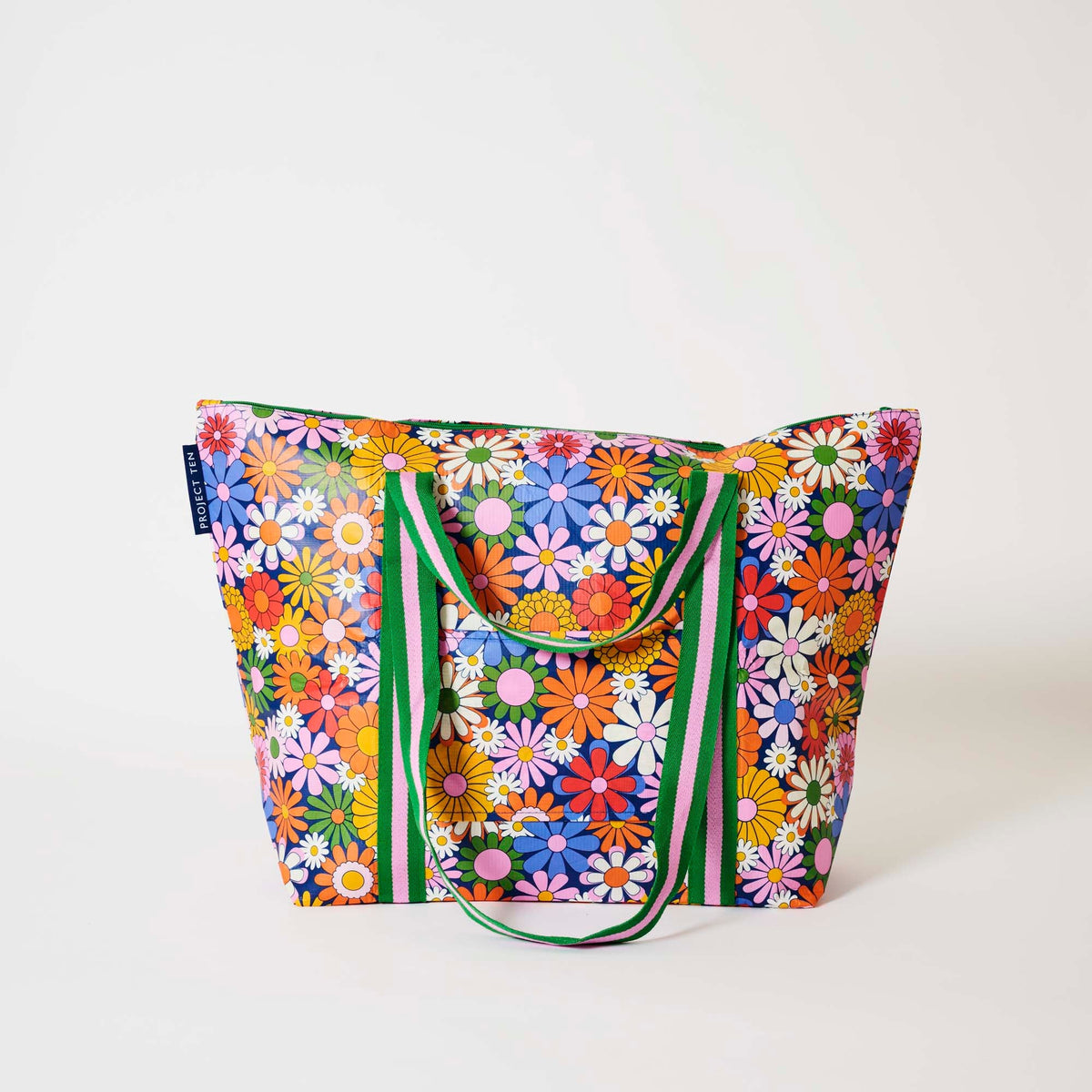 Medium Zip Tote Bag - Coastal Floral
