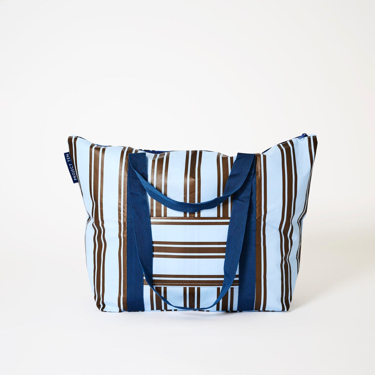 Medium Zip Tote Bag - Oxford Stripe