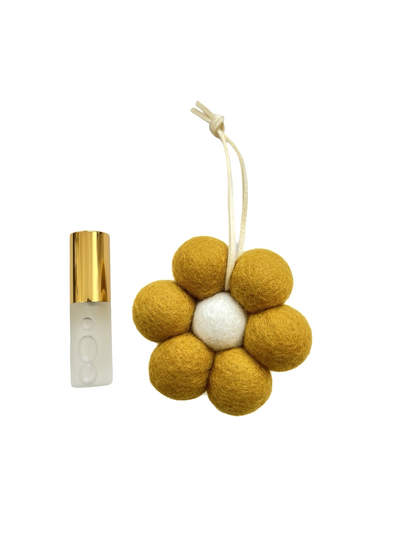 Hanging Daisy Air Freshener - Mustard with Lavender Scent