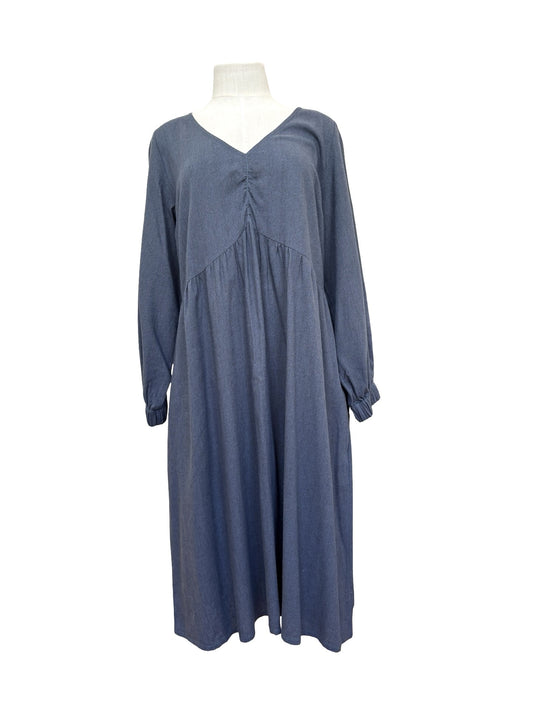Abby Dress Long Sleeve - Blue Chevron