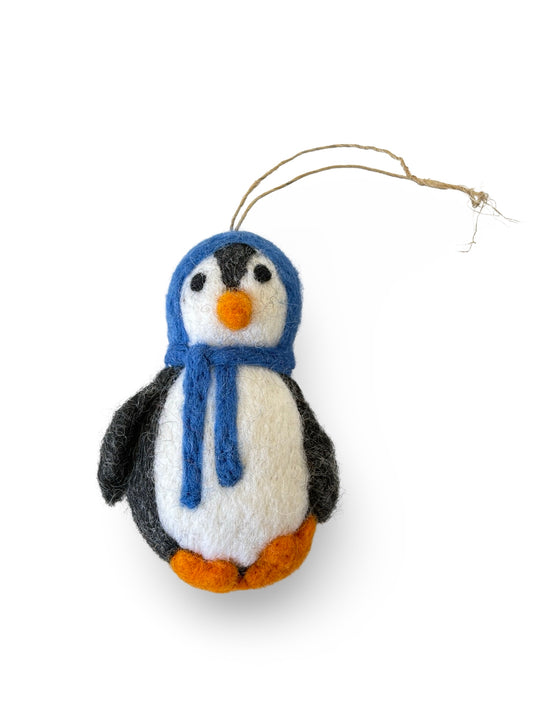Felted Wool Penguin - Blue