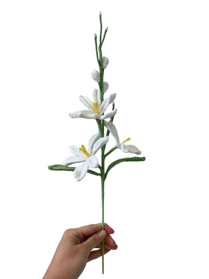 Crochet Orchid Flame - White