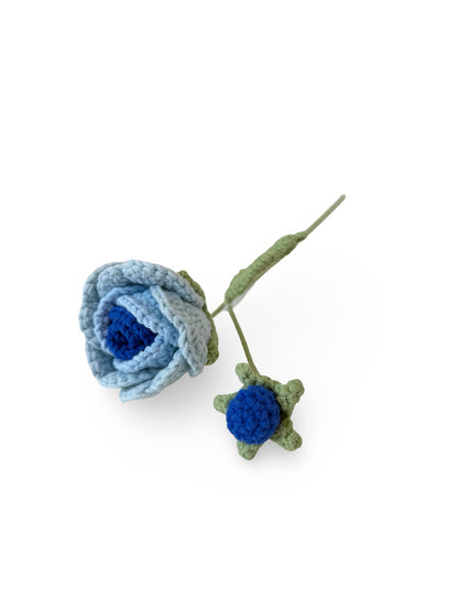Crocheted Rosa - Blue & Dark Blue