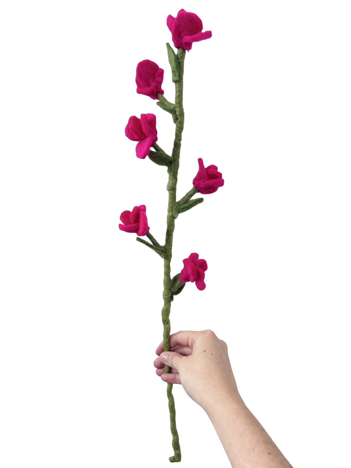 Flower Stem - NZ Felted Wool - Hot Pink