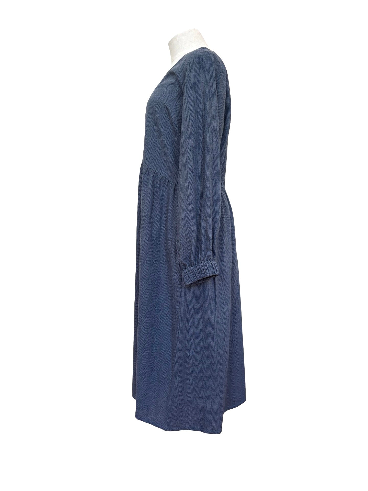 Abby Dress Long Sleeve - Blue Chevron