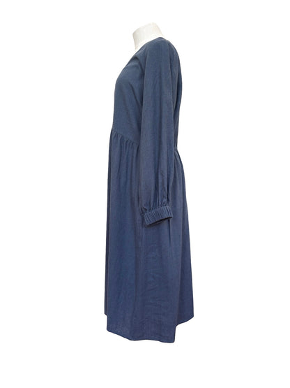 Abby Dress Long Sleeve - Blue Chevron
