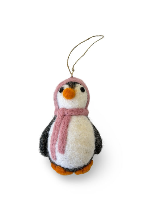 Felted Wool Penguin - Soft Pink