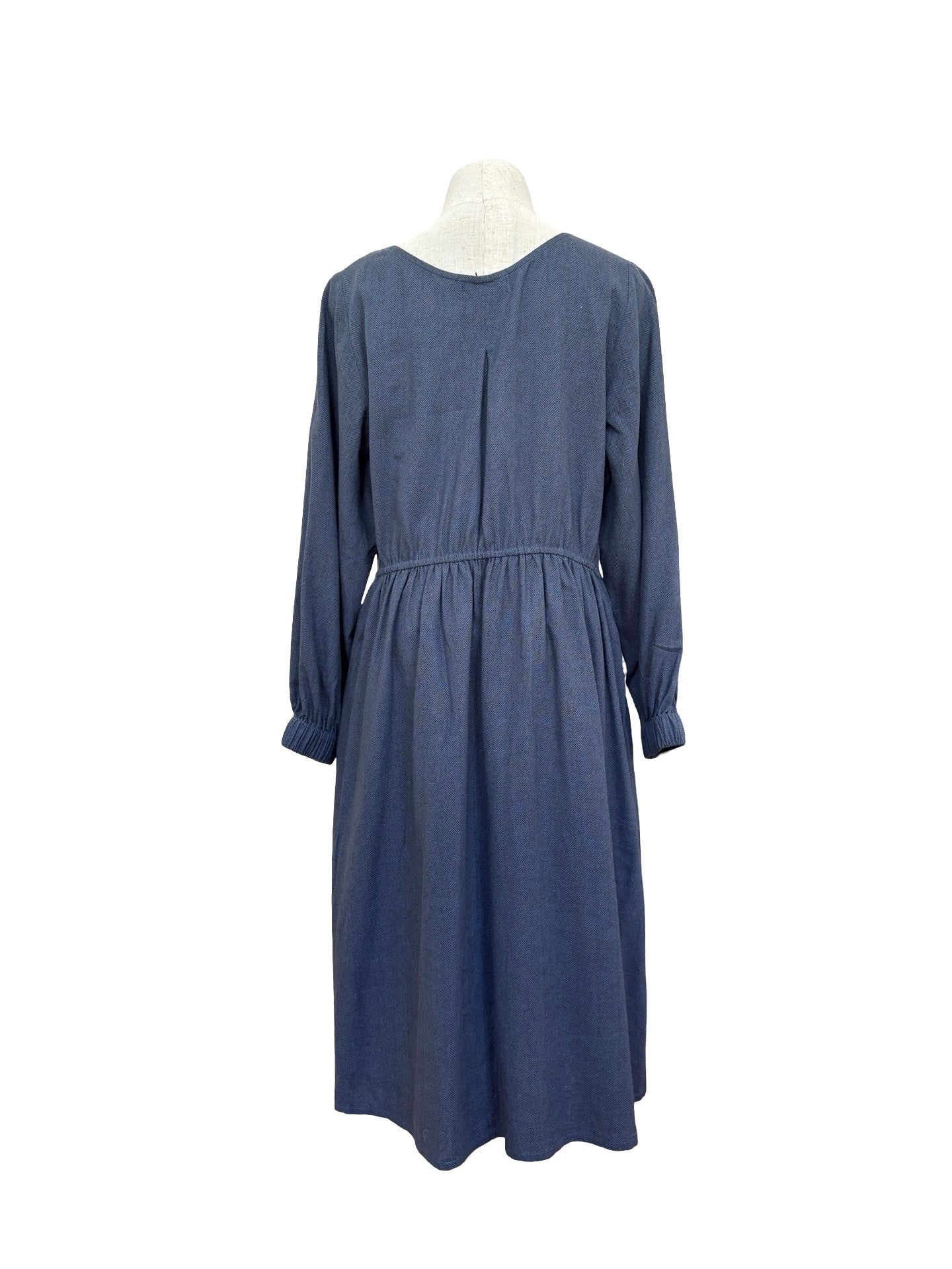 Abby Dress Long Sleeve - Blue Chevron