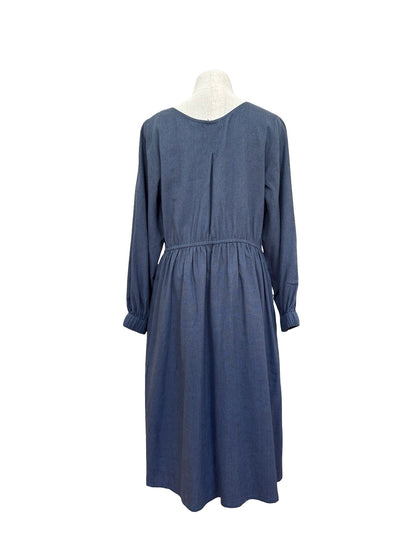 Abby Dress Long Sleeve - Blue Chevron