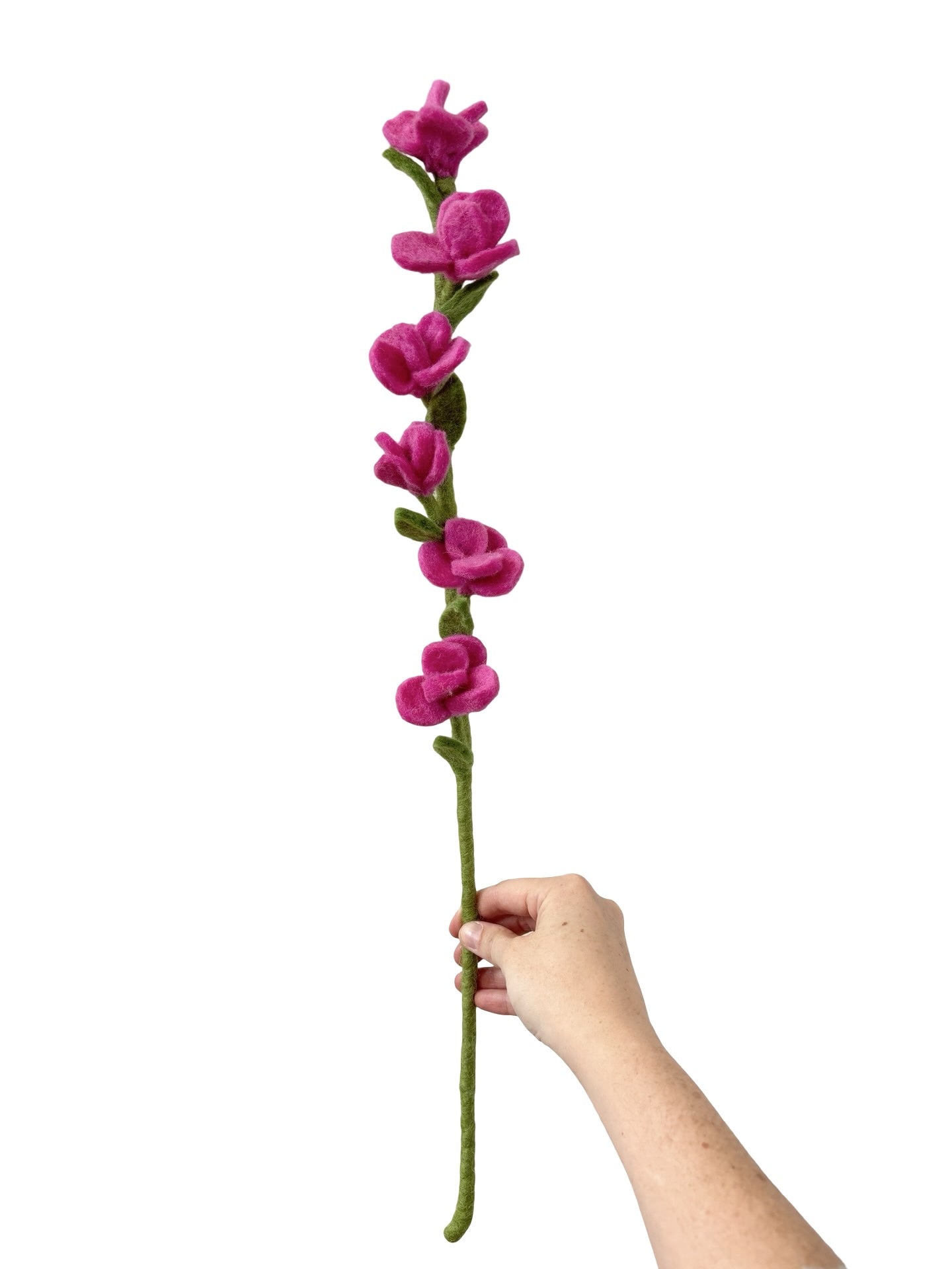 Flower Stem - NZ Felted Wool - Pink