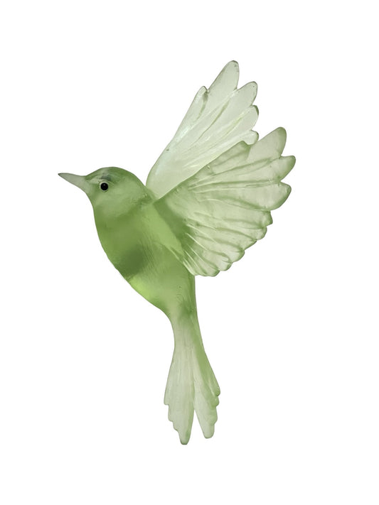 Fernbird / Mātātā - Pale Olive - Glass artwork by Luke Jacomb