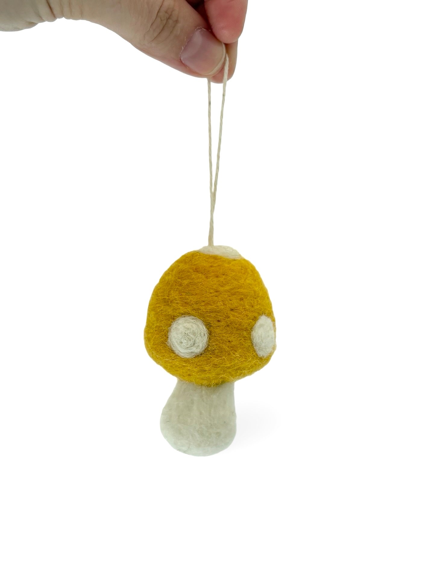 Felted Christmas Mushroom Ornament - Mustard