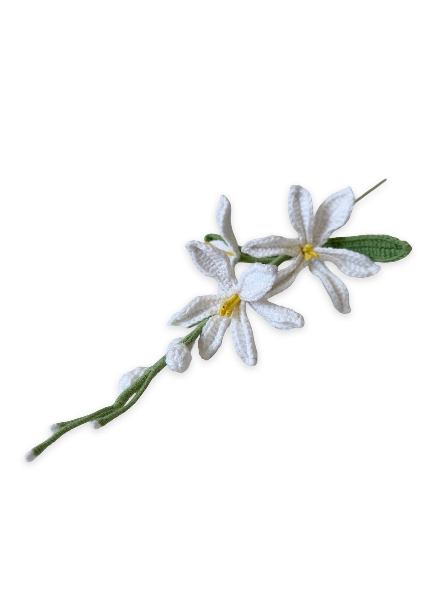 Crochet Orchid Flame - White