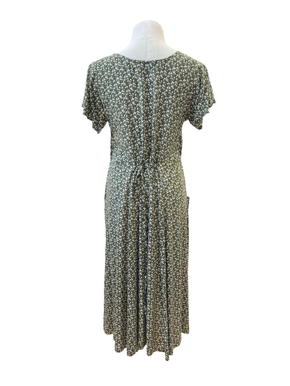 "Lucia" Dress - Green & White Print