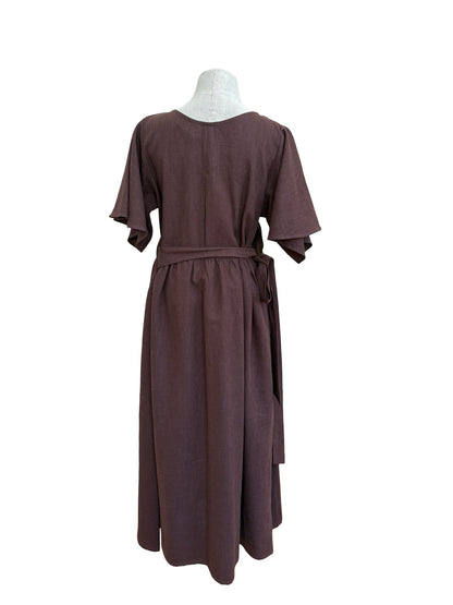 "Kelsey" Dress - Textured Chocolate Linen