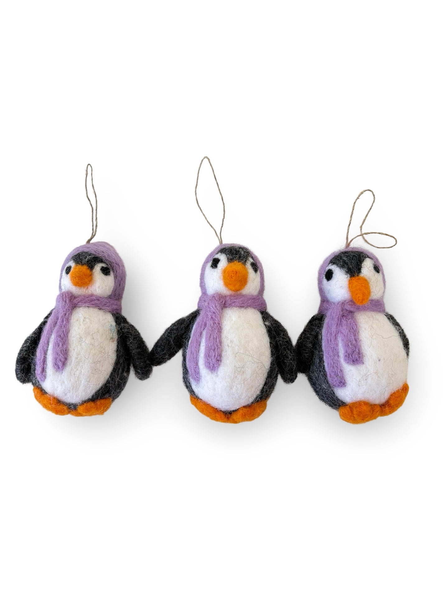 Felted Wool Penguin - Purple