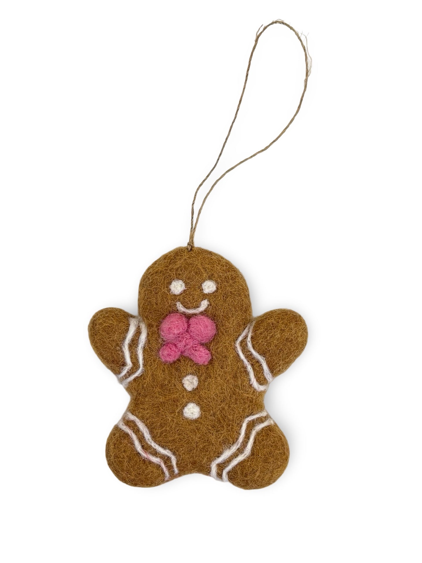 Felt Gingerbread Man Decoration - Bow Tie