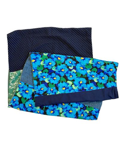 Infinity Scarf - Vibrant Blue Florals / Green