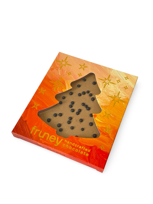 White Caramel Chocolate with Biscoff Cookies Christmas Tree - 80g
