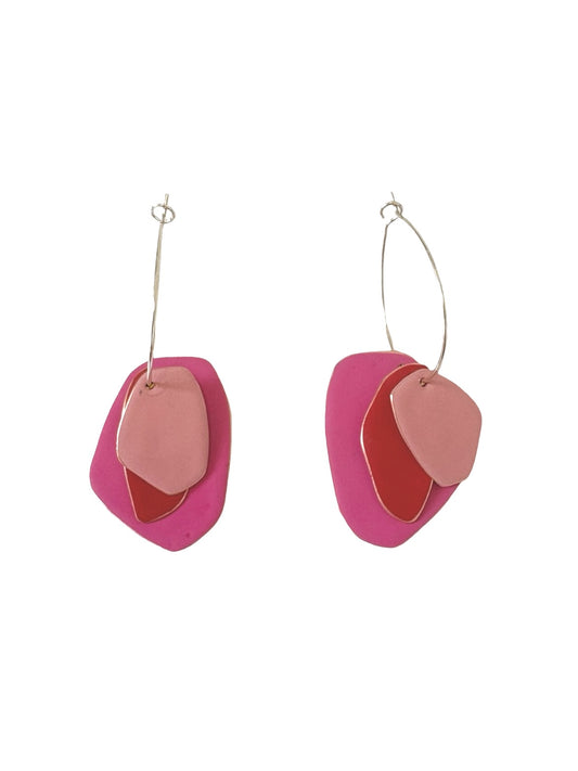 Lou Drop Earrings - Neon, Red, Pink