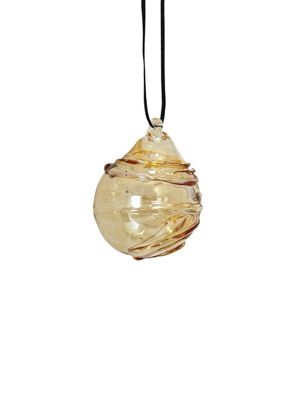 Blown Glass Bauble - Amber Lustre