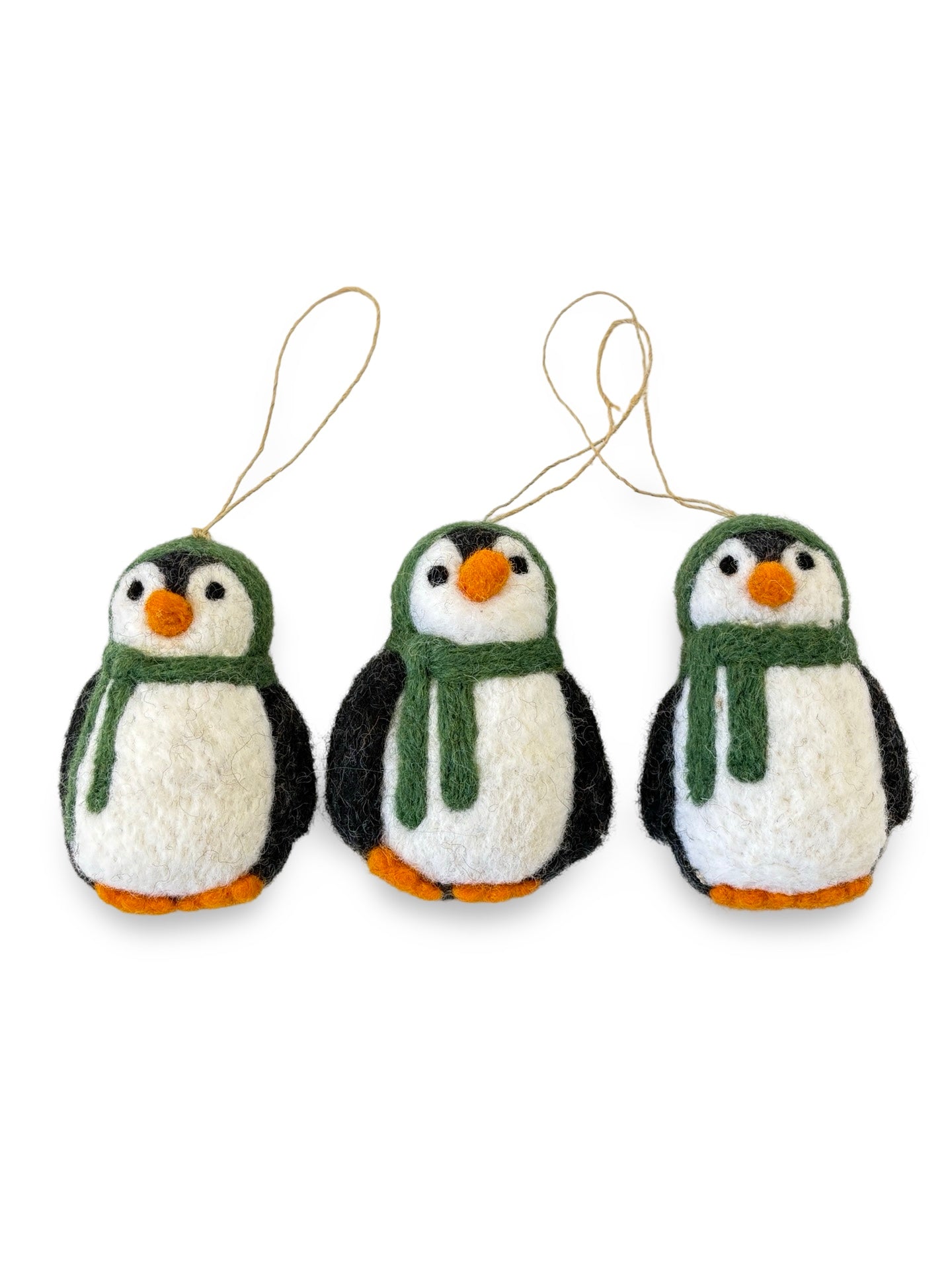 Felted Wool Penguin - Forest Green