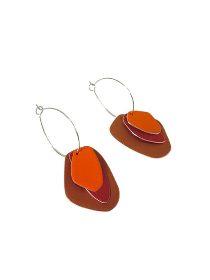 Lou Drop Earrings - Cognac, Red, Orange