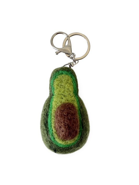 Avocado Felted Wool Keyring/Clip