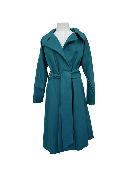 Wool Blend ‘Niki’ Coat - Aqua