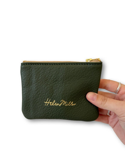 Leather Coin Purse - 12cm - Meadow Green