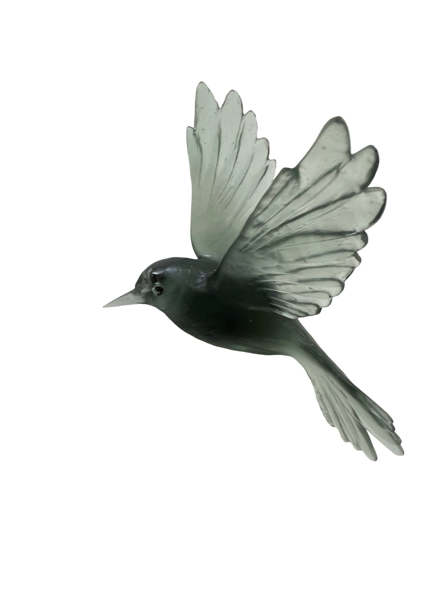 Fernbird / Mātātā - Storm Grey - Glass artwork by Luke Jacomb