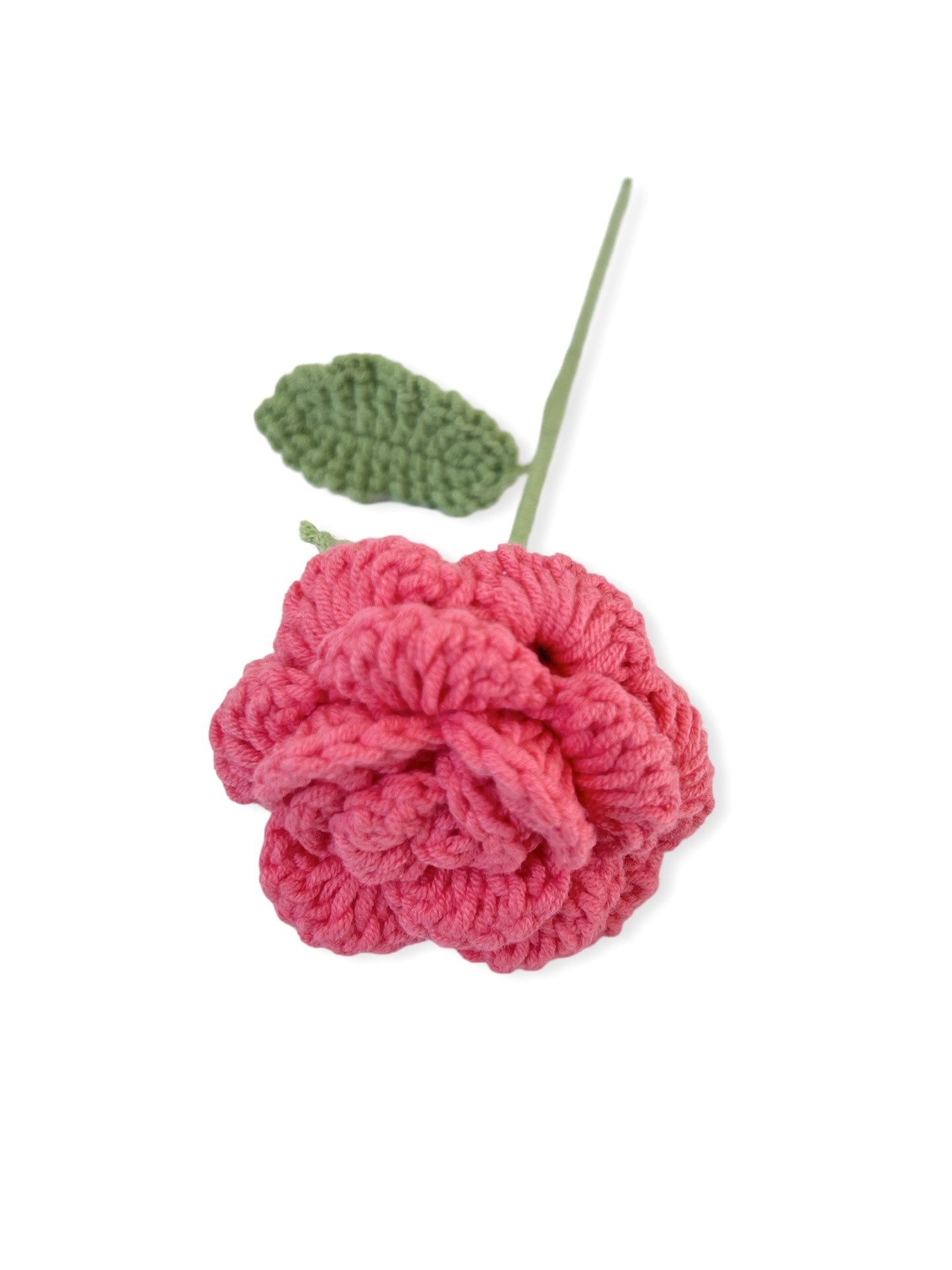 Crochet Open Rose - Hot Pink