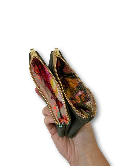 Leather Coin Purse - 12cm - Meadow Green