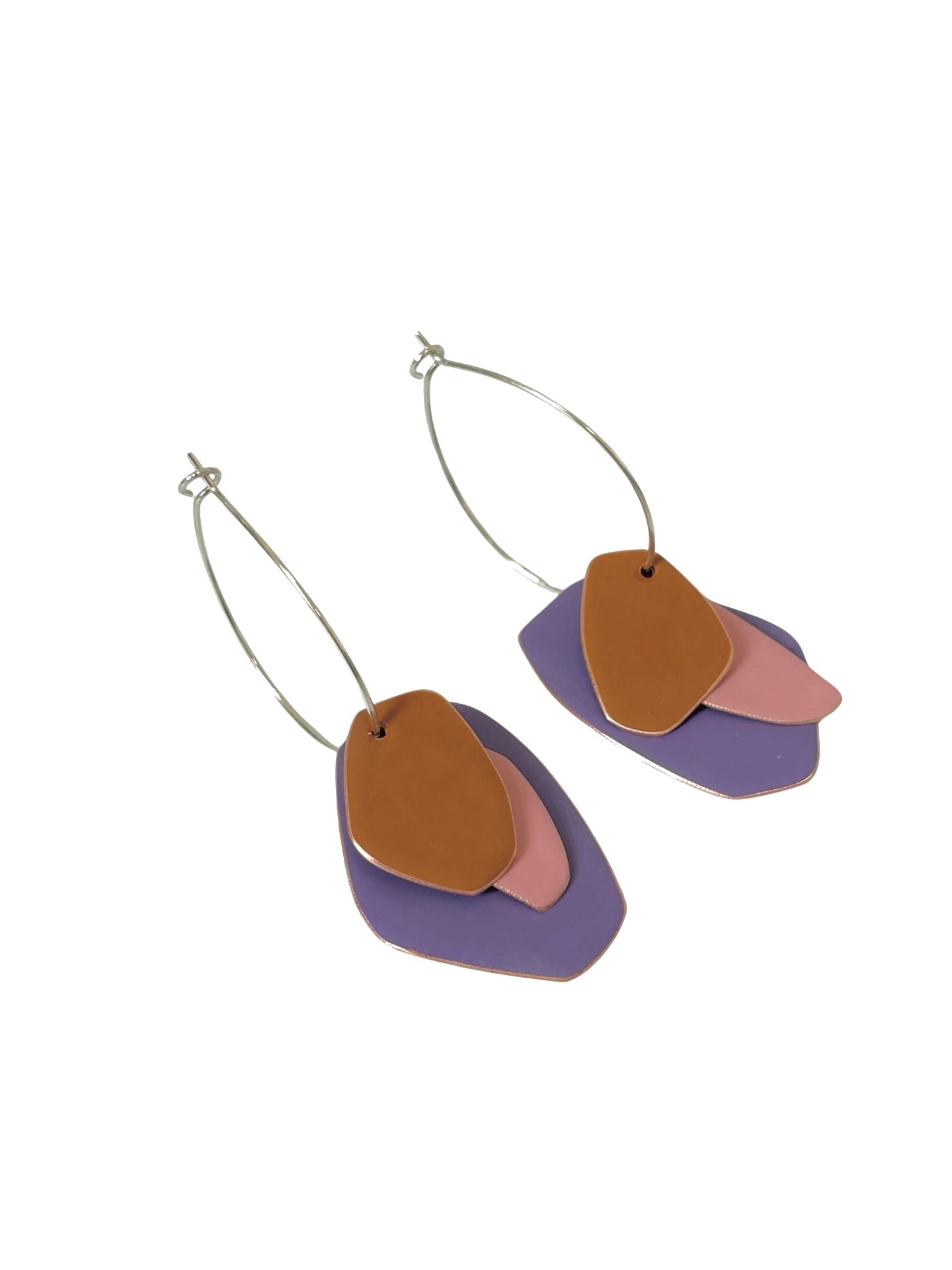 Lou Drop Earrings - Violet, Pink, Cognac