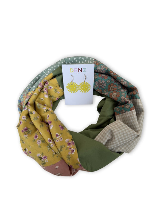 Infinity Scarf - Pastel Florals / Sage Green