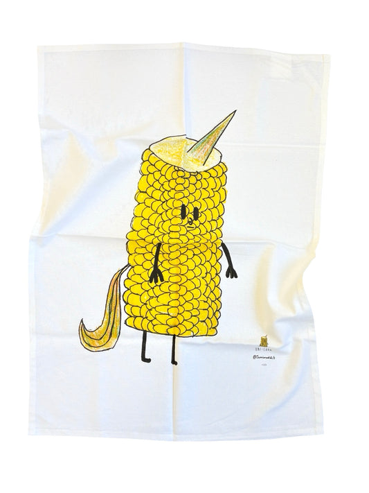 Uni-Corn - Illustrated Cotton Tea towel by Jemimadidit