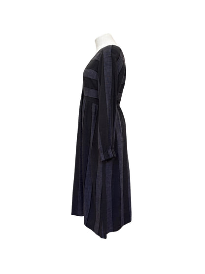 Abby Dress - Black/Grey Stripe