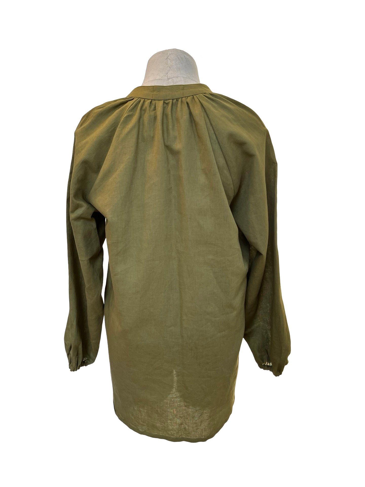 Autumn Blouse - Khaki green cotton/linen