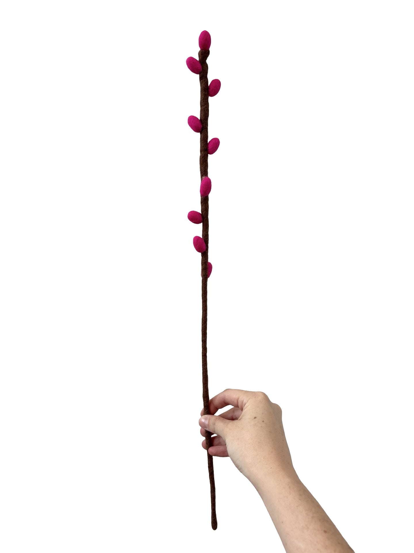 Bud Stem - NZ Felted Wool - Hot Pink