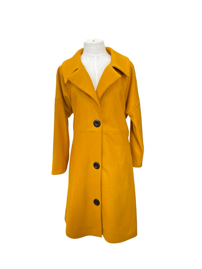 Wool Blend Niki Coat (with buttons) - Mustard