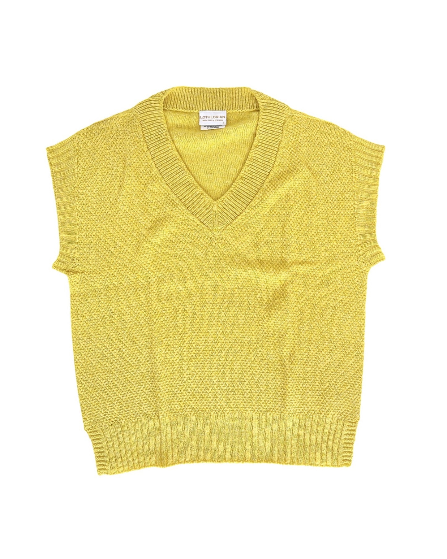 Evie Textured Merino/Cotton Vest - Buttercup Yellow