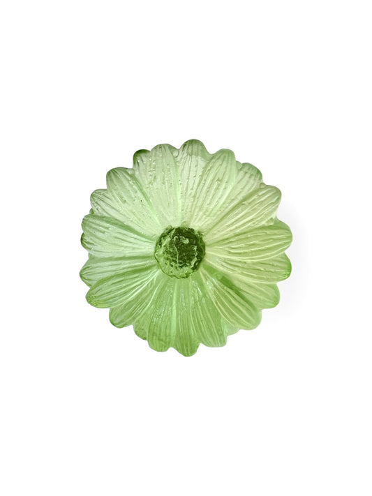 Cast Glass Daisy Flower - Pale Emerald garden path series