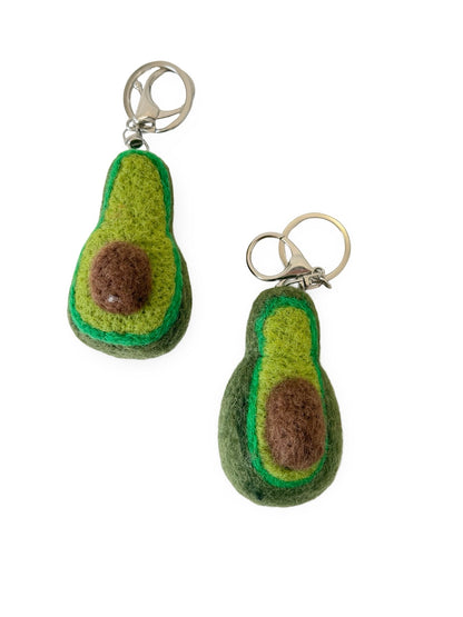 Avocado Felted Wool Keyring/Clip