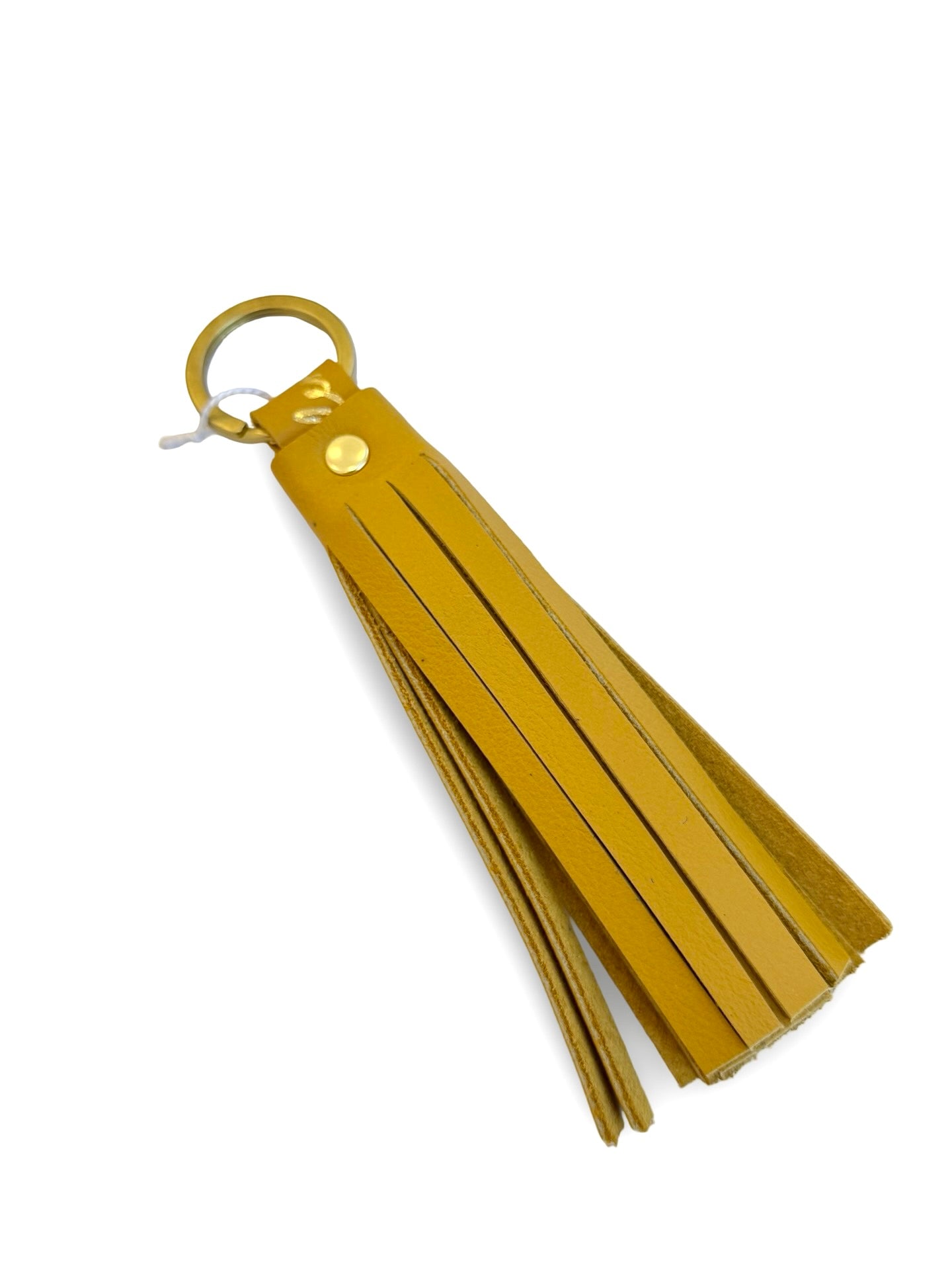 Leather Tassel Keyring - Mustard Yellow