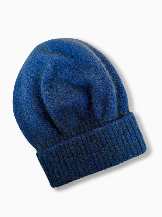 Possum Merino Turn Back Beanie - Midnight Blue
