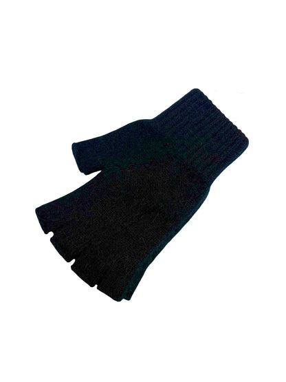 Possum Merino Open Fingered Glove - Black