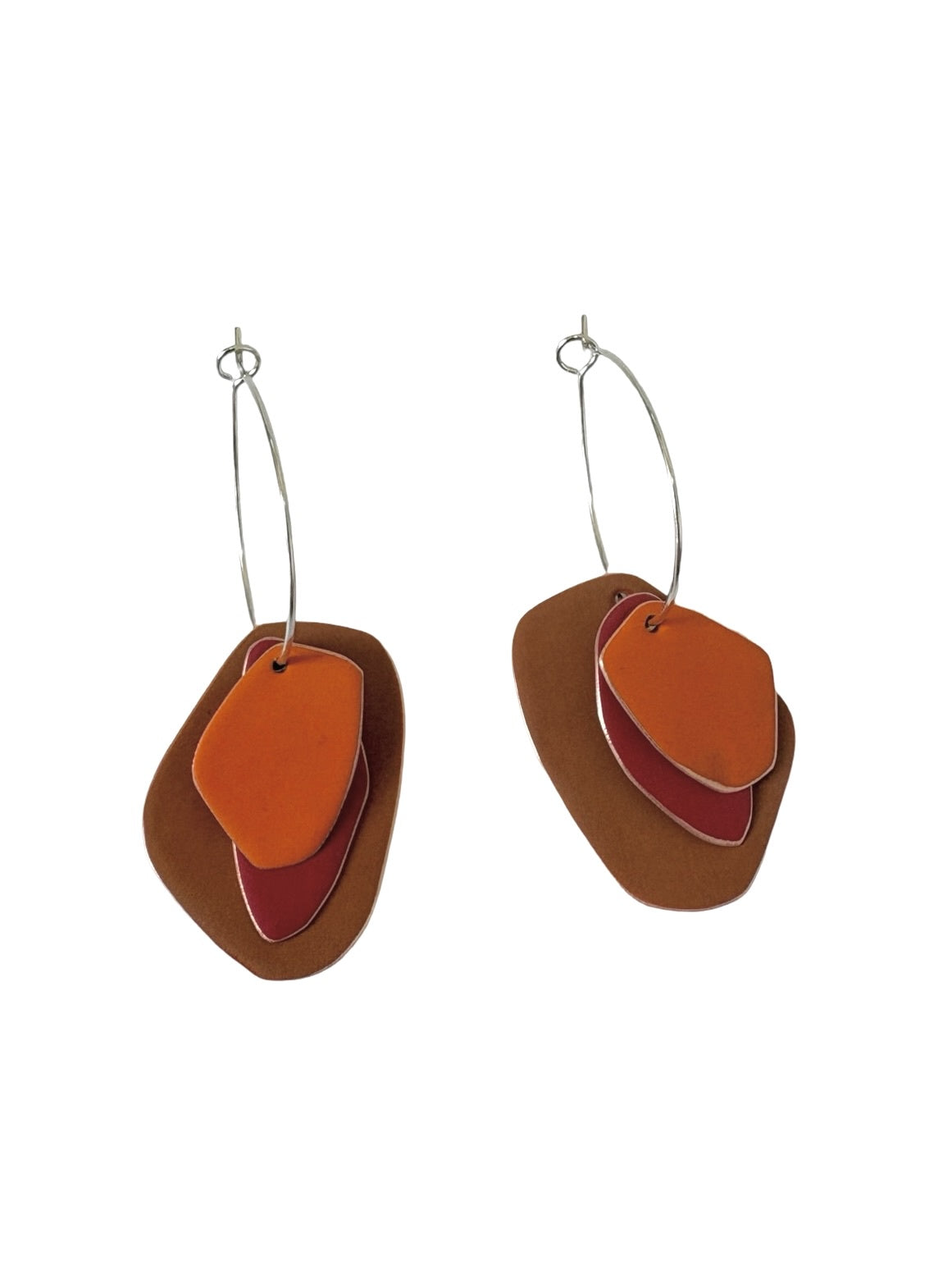 Lou Drop Earrings - Cognac, Red, Orange